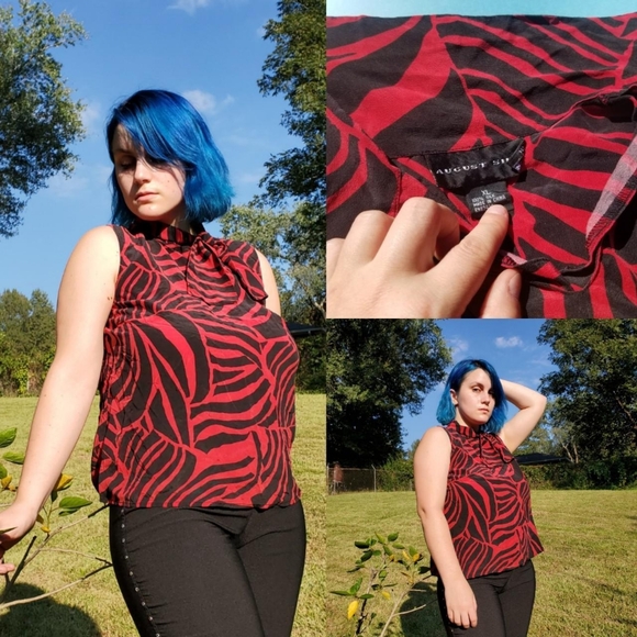 Abstract Silk Sleeveless Blouse by August Silk - Picture 3 of 4